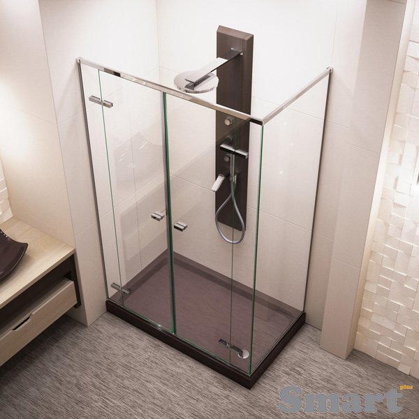 Swing shower double angle with three fixed