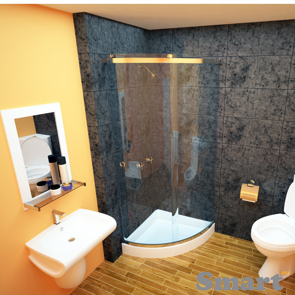 Curved shower single